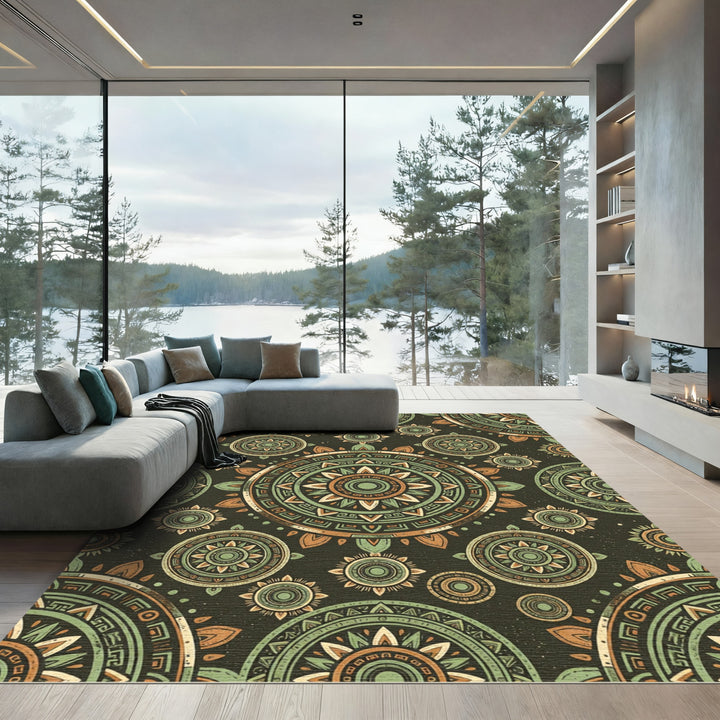 Mandala Tribal Sunburst Rug