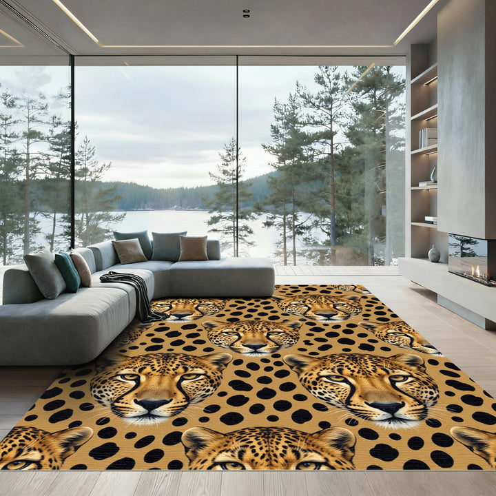 Majestic Cheetah Spots Brown Rug