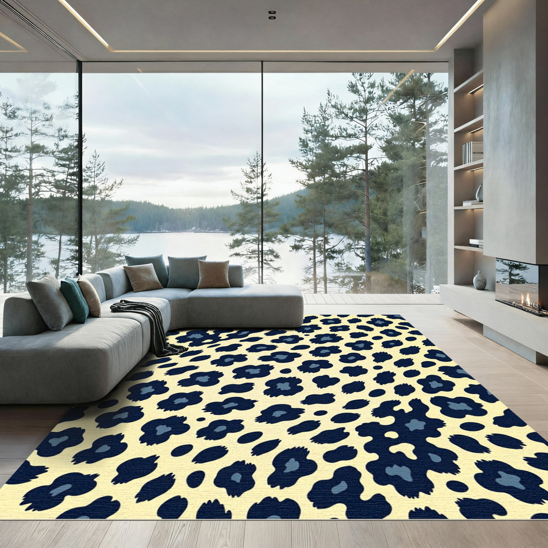 Bold Leopard Spots Yellow Rug