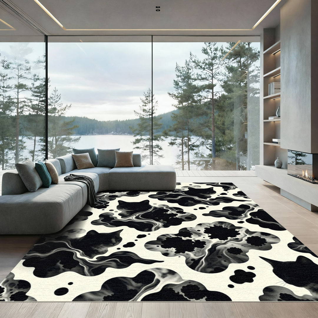 Black Cat Ink Cloud Rug