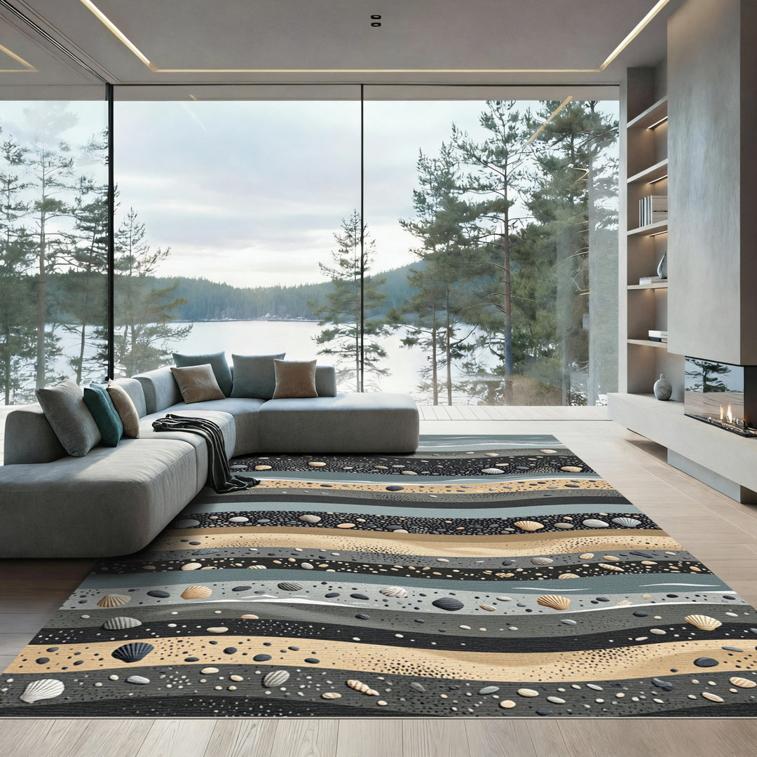 Seaside Abstract Stratification Rug