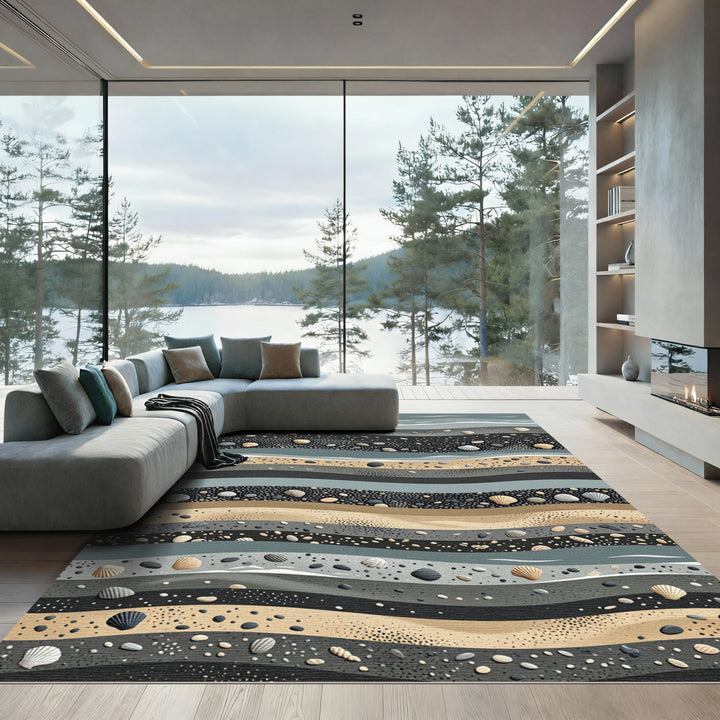 Seaside Abstract Stratification Rug