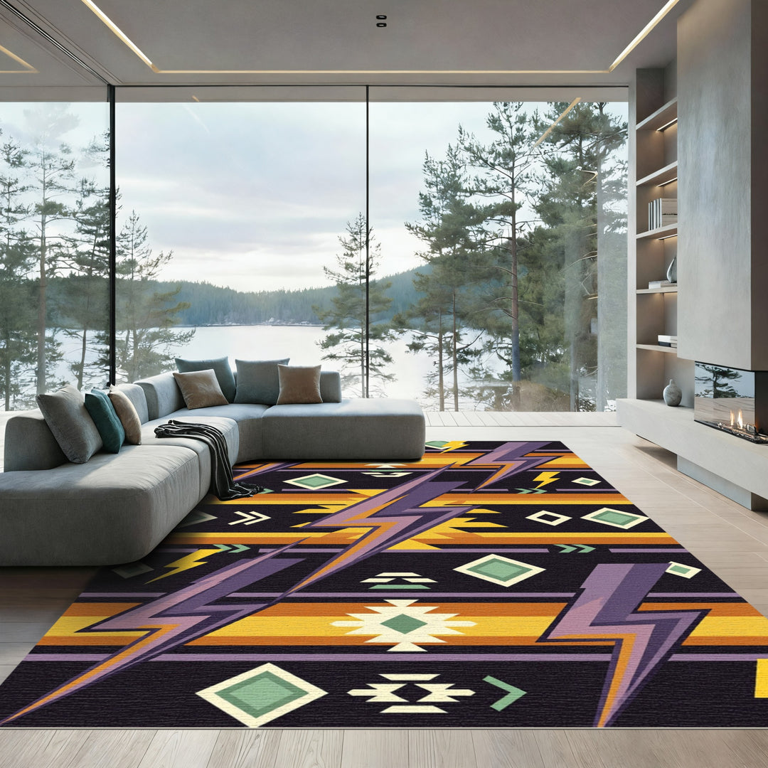 Thunderbolt Tribal Diamond Rug