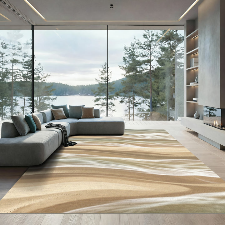Sandy Beach Swirls Oriental Rug