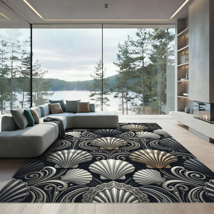 Art Deco Scallop Shell Rug