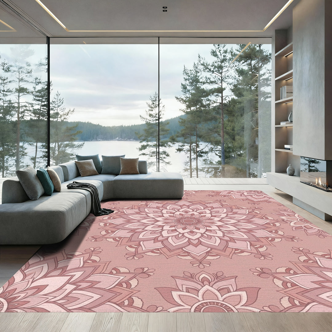 Rose Medallion Floral Arrangement Rug