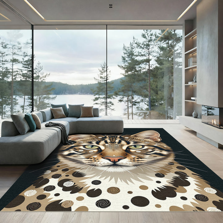 Whimsical Spotted Feline Rug