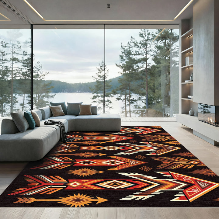 Native American Inspired Arrow Geometric Rug