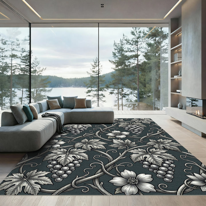 Art Nouveau Grapevine Floral Rug