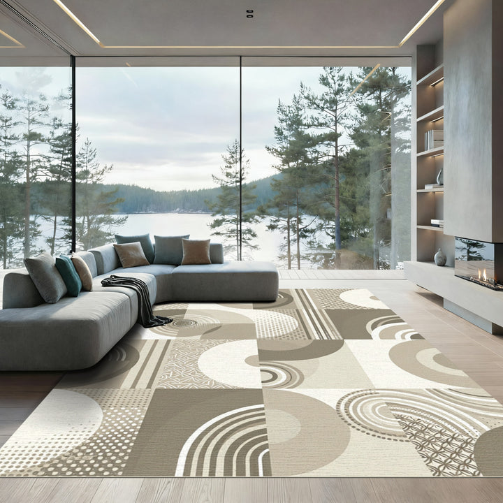 Geometric Circles Mid-Century Modern Rug
