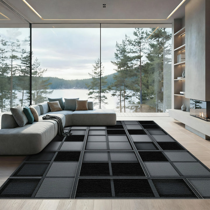 Monochromatic Geometric Grid Rug