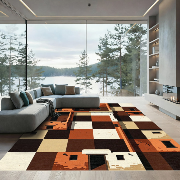 Sante FeAdobe Architectural Checkerboard Rug