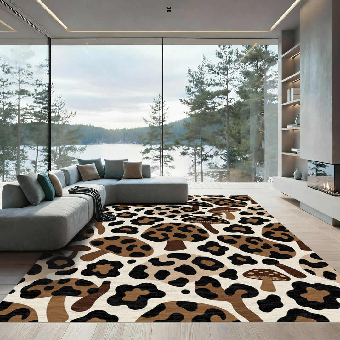 Leopard Mushroom Boho Rug