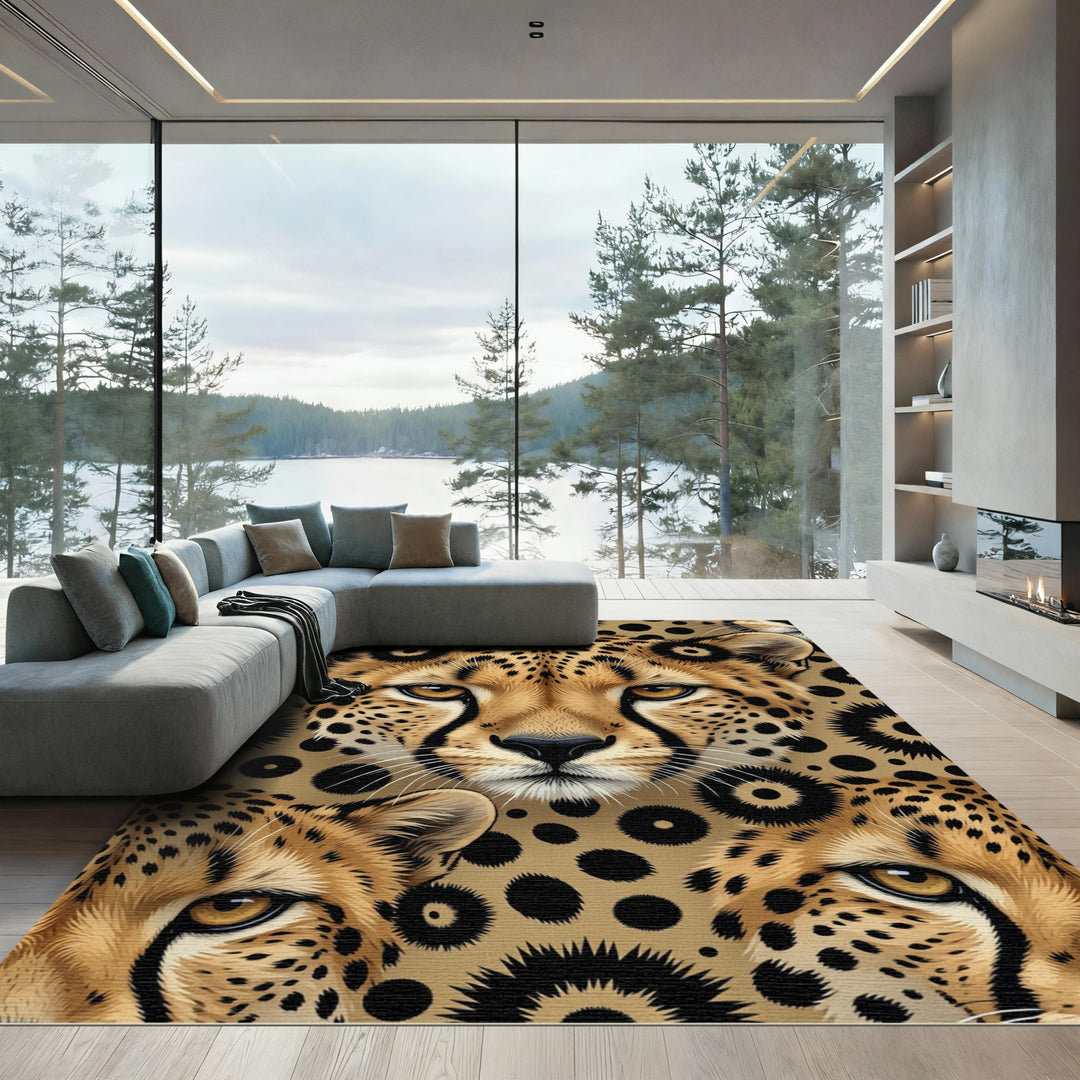 Cheetah Spots Golden Eye Portrait Rug