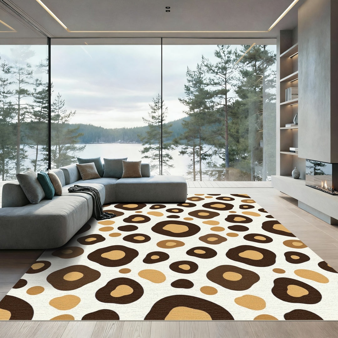 Abstract Spotted Warm Ochre Rug