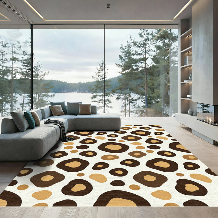 Abstract Spotted Warm Ochre Rug