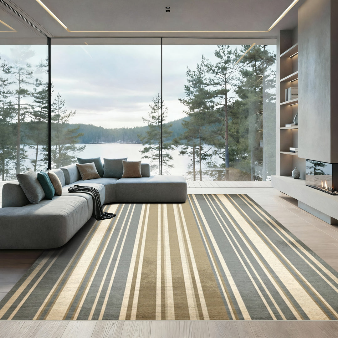 Earthy Tones Vertical Stripe Rug