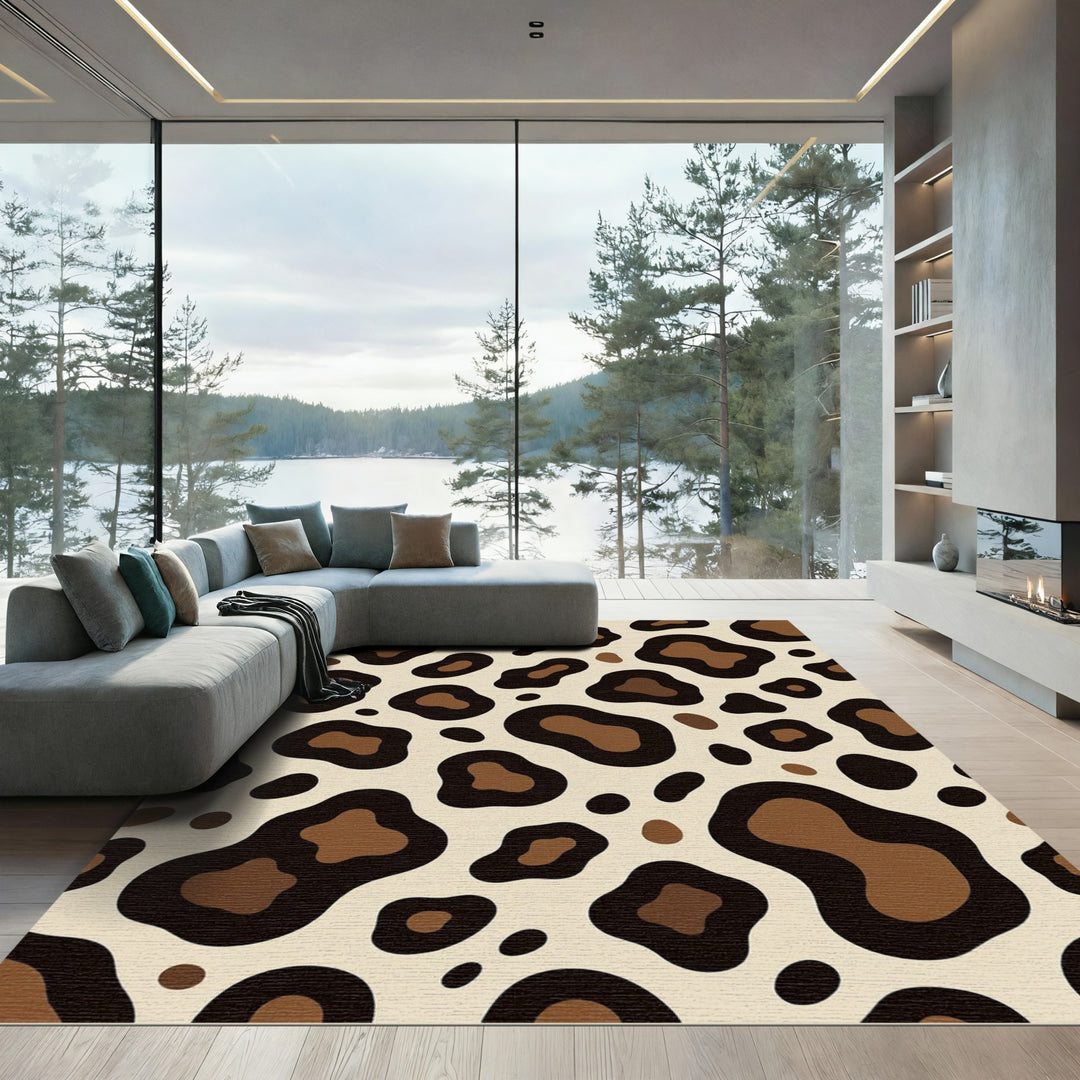 Cheetah Spots Cream Brown Rug