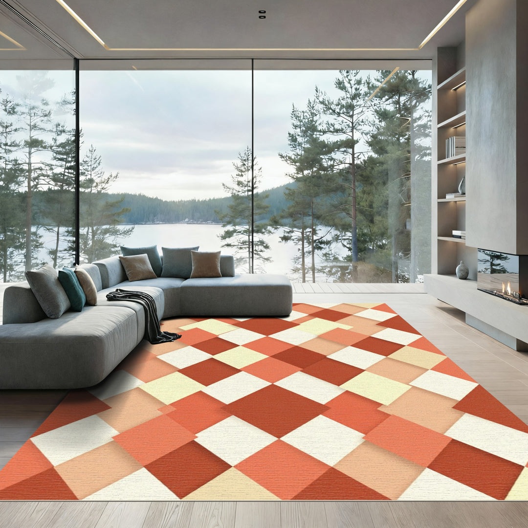 Abstract Diamond Mosaic Rug