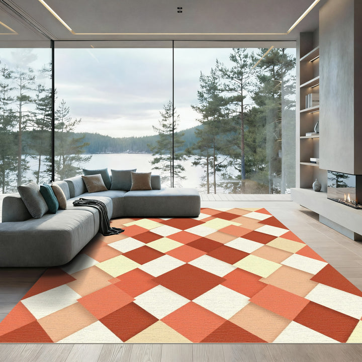 Abstract Diamond Mosaic Rug