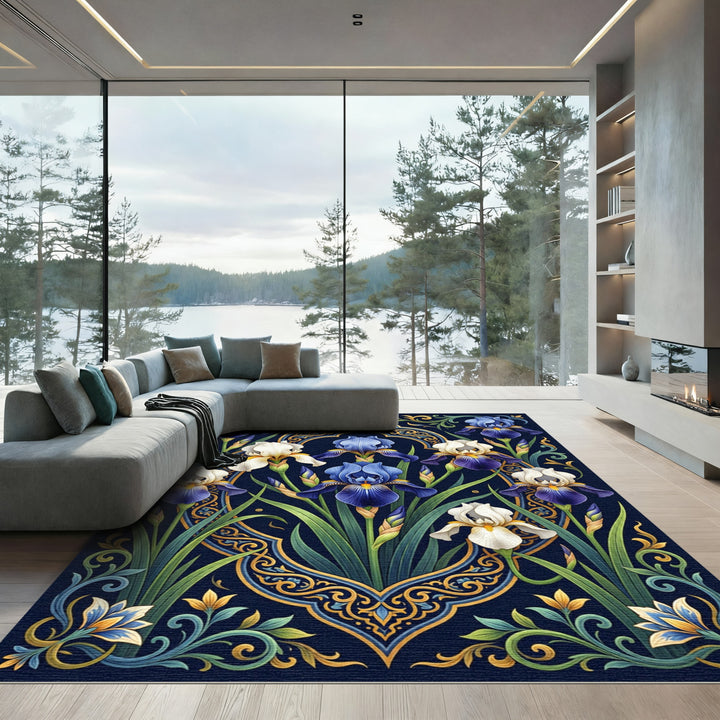 Elegant Blue Iris Persian Rug