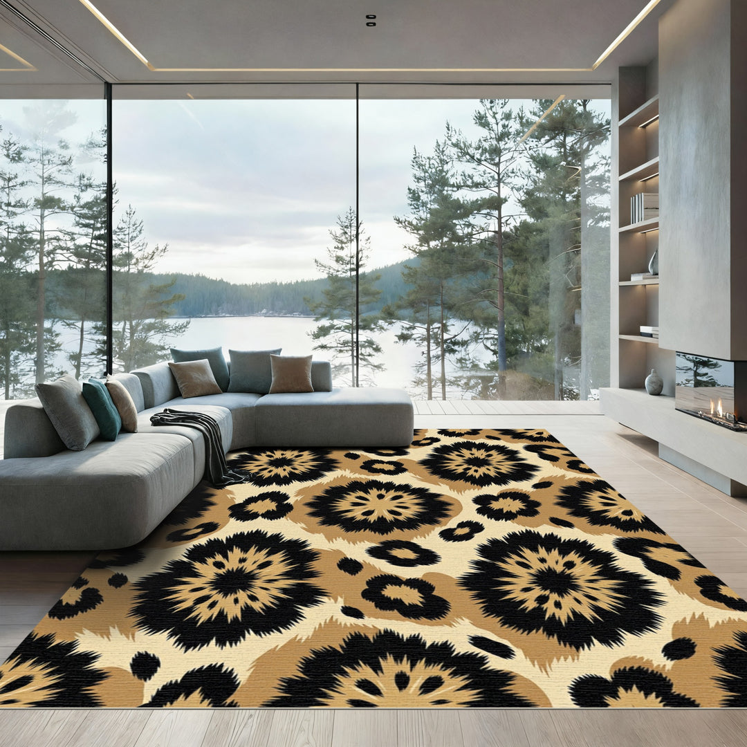 Wild Animal Spots and Sunbursts Rug