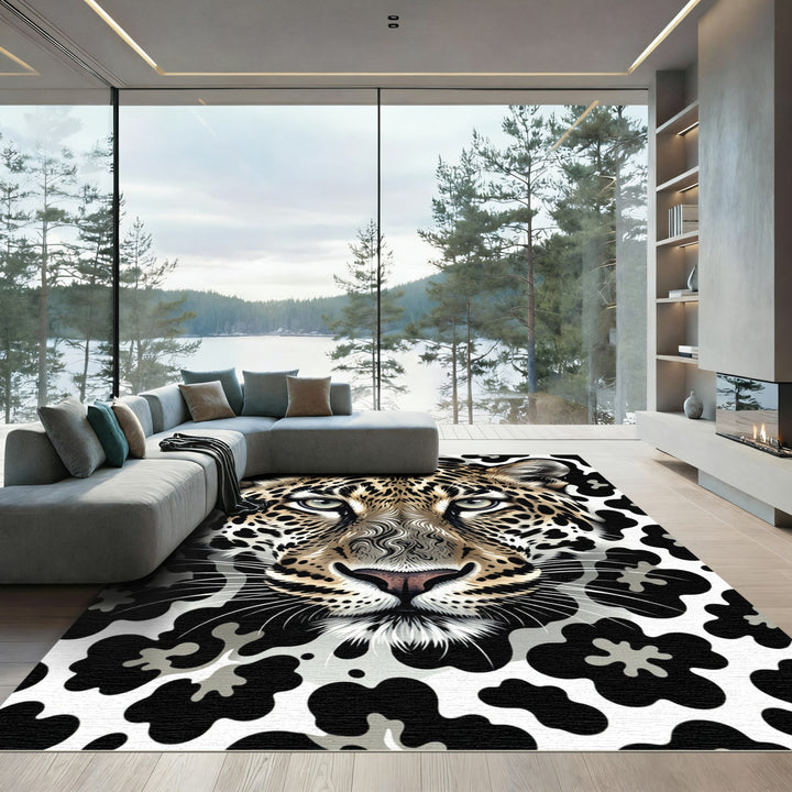 Abstract Leopard Spot Jungle Chic Rug