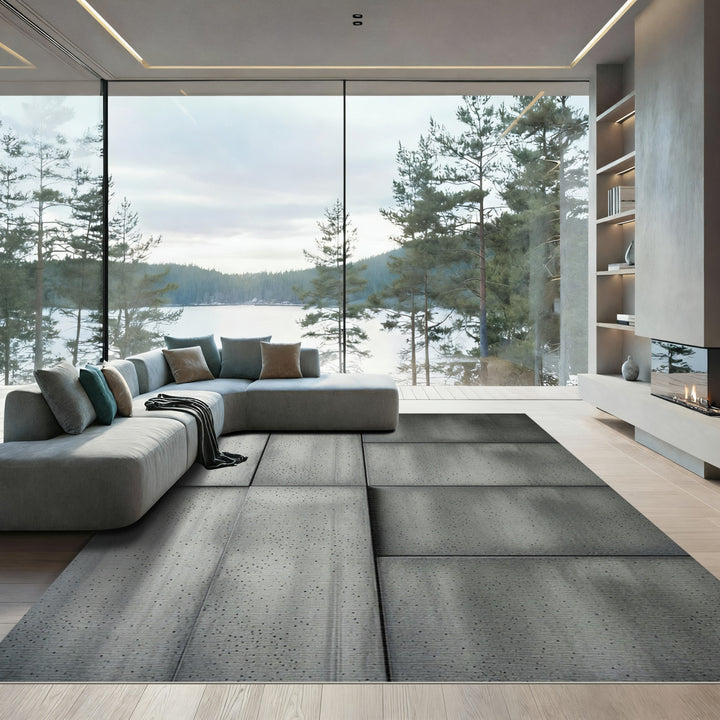 Concrete Grey Speckled Panel Rug