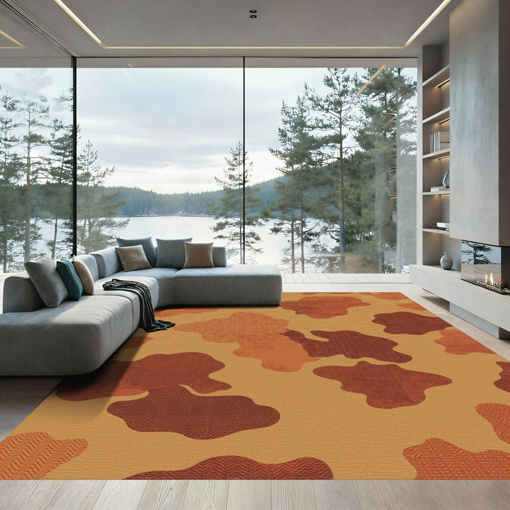 Earthy Camouflage Herringbone Texture Rug