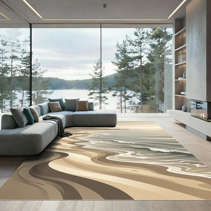 Serene Coastal Dunes Wave Rug