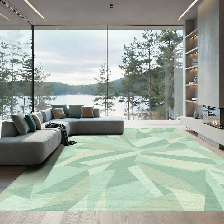 Subtle Geometric Crystal Shards Rug