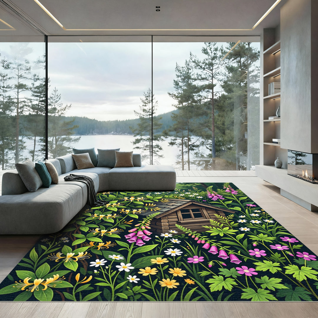 Enchanted Cottage Foxglove Garden Rug