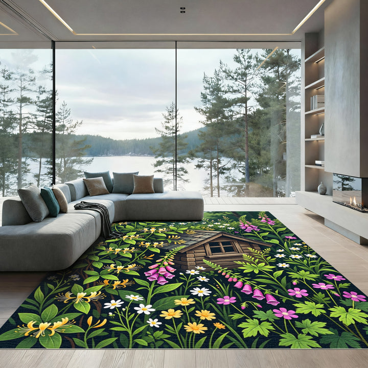 Enchanted Cottage Foxglove Garden Rug