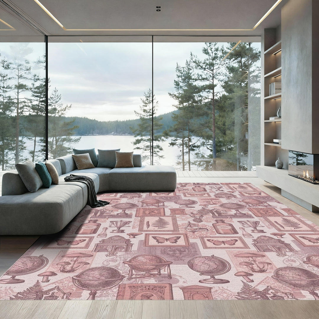 Vintage Scientific Botanical Collection Rug