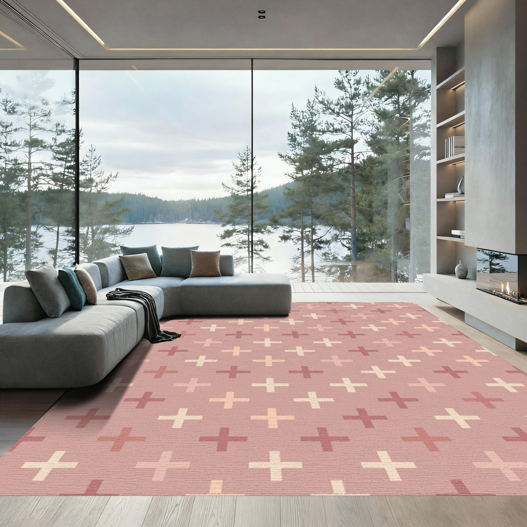 Pastel Plus Sign Geometric Rug