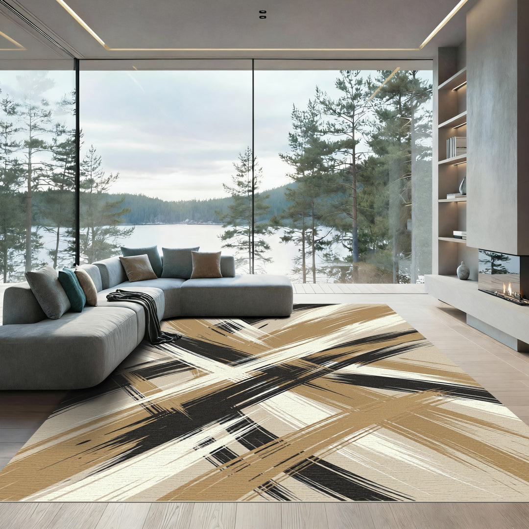 Abstract Brush Stroke Rug