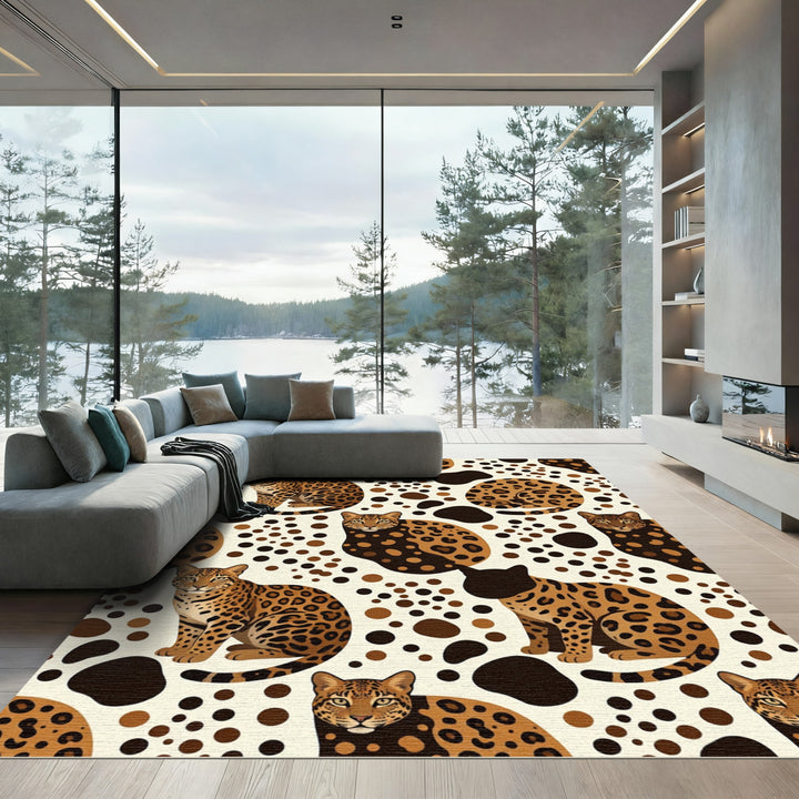 Leopard Spots and Spots Feline Friends Rug