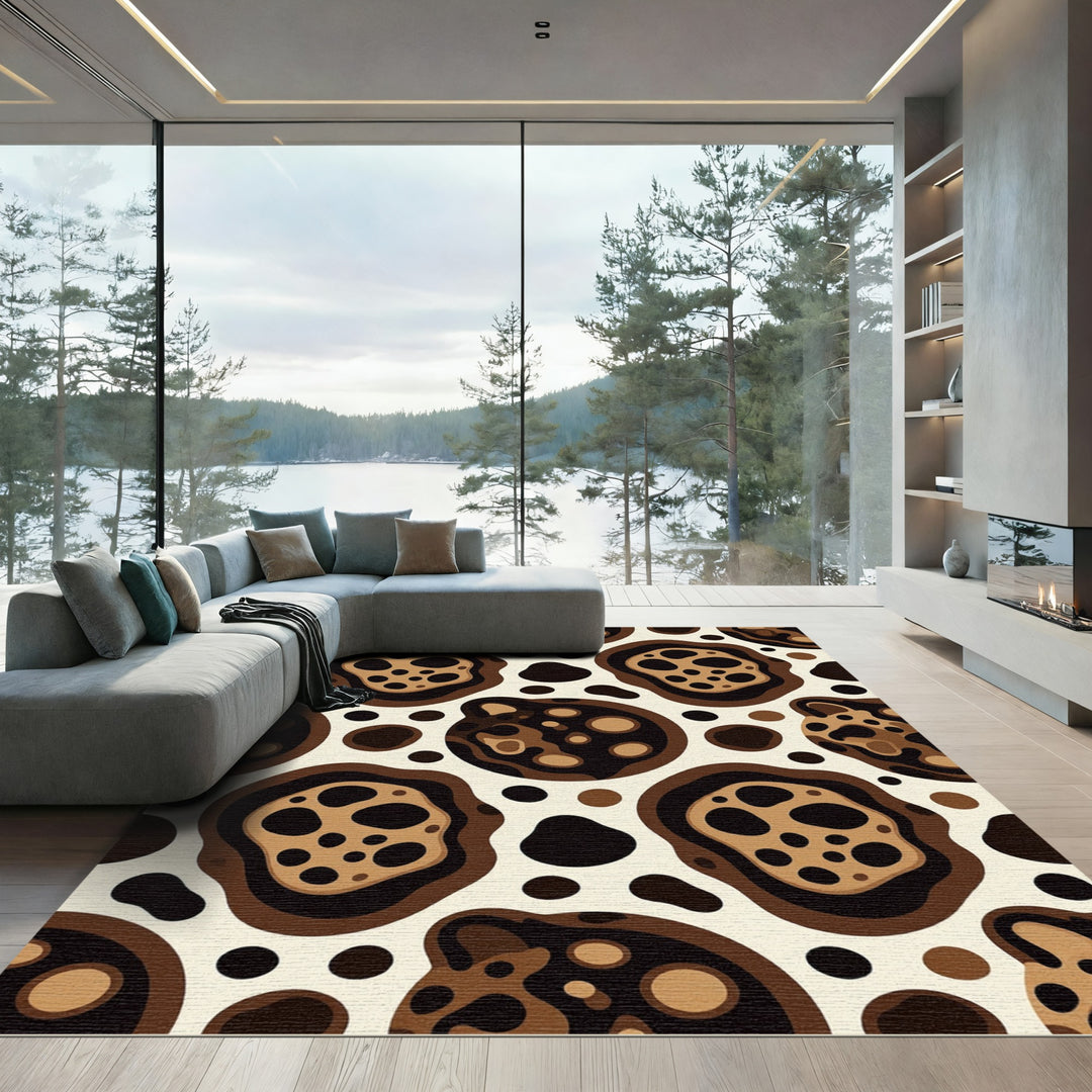 Bold Brown Organic Blotches Rug
