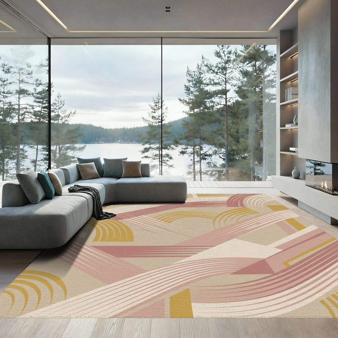 Mid Century Abstract Arcs Rug