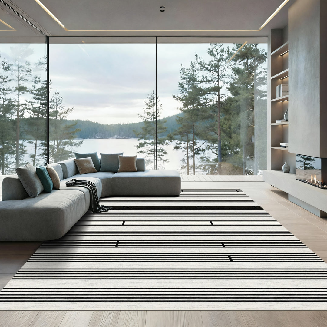 White Staff Notes Rug