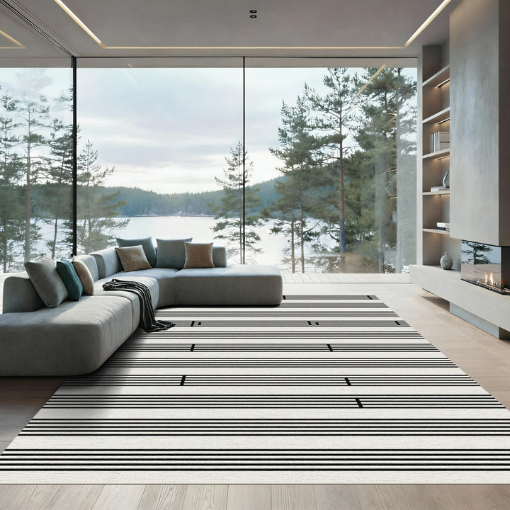 White Staff Notes Rug