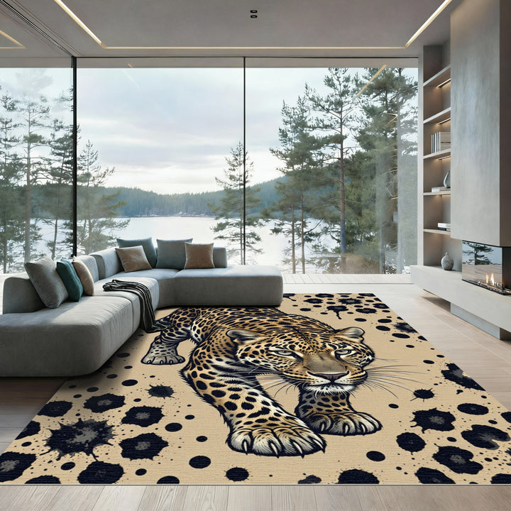 Leopard Roar Splatter Rug