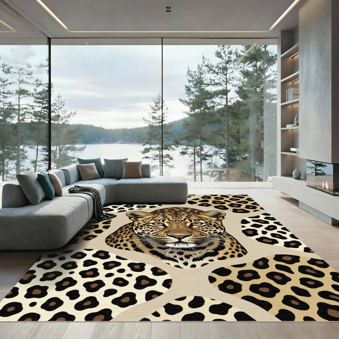 Leopard Face With Spots Rug