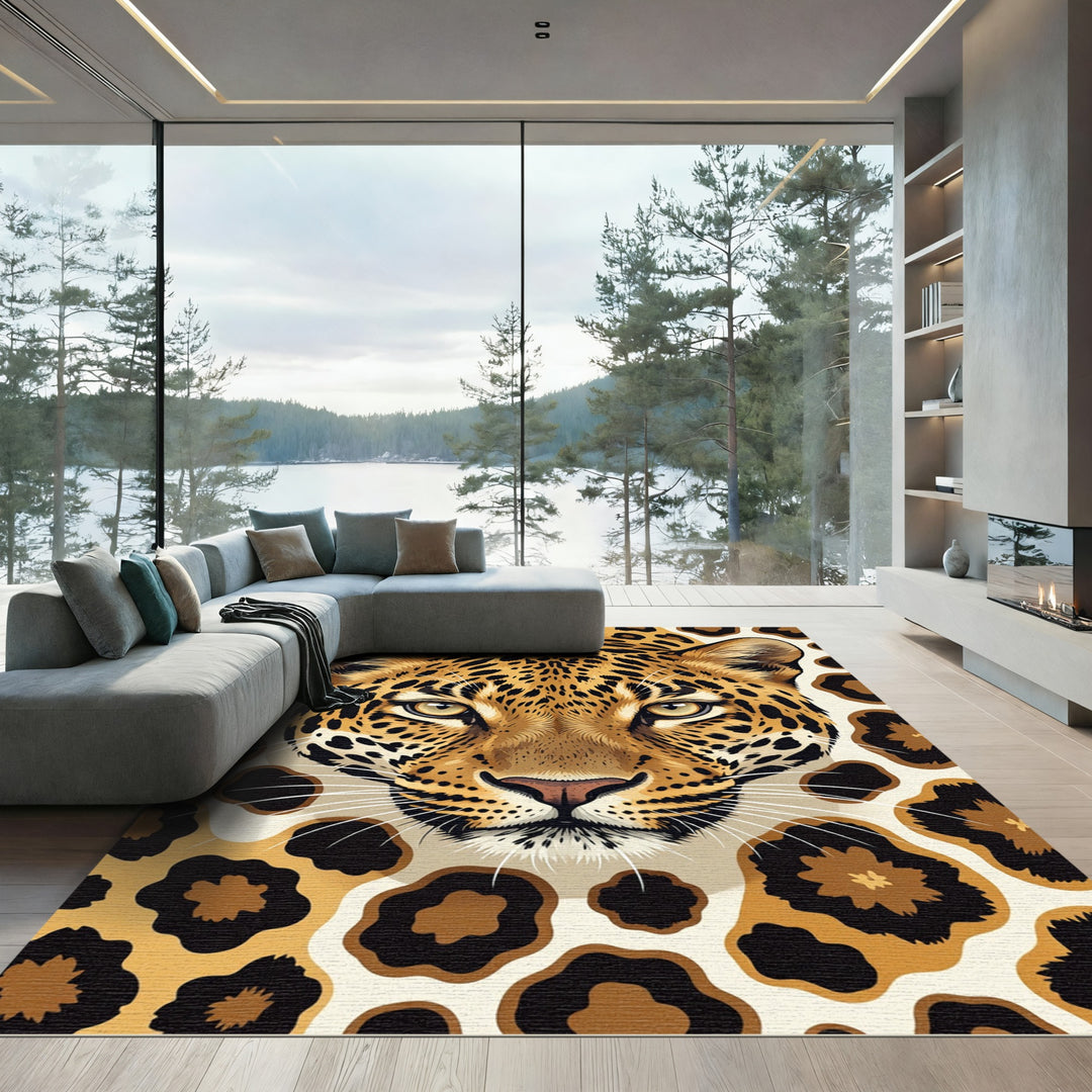 Bold Leopard Spots Animal King Rug