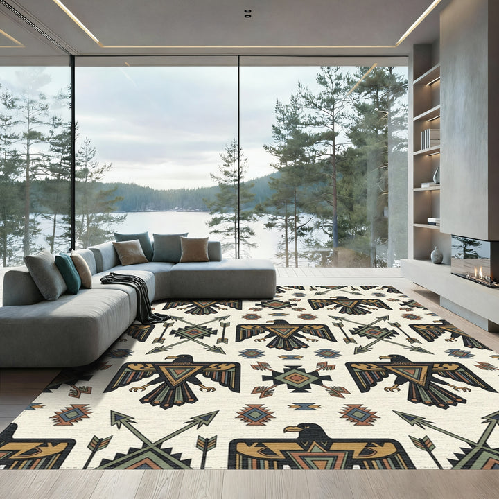 Thunderbird Arrows Tribal Medallion Rug