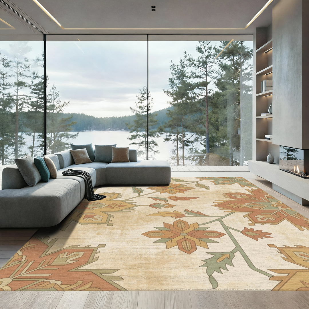 Heritage Floral Medallion Earth Tones Rug