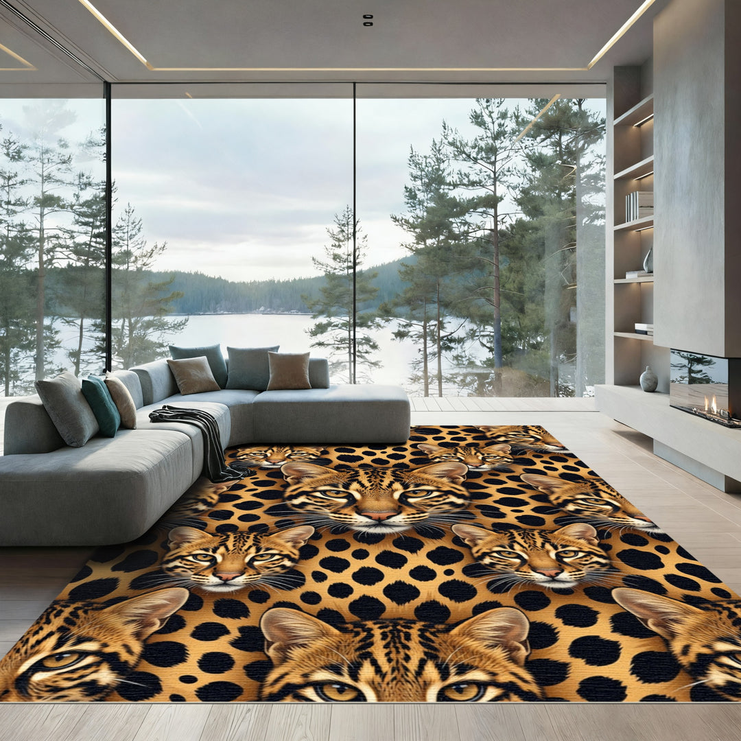 Ocelot Cat Spots Fur Rug