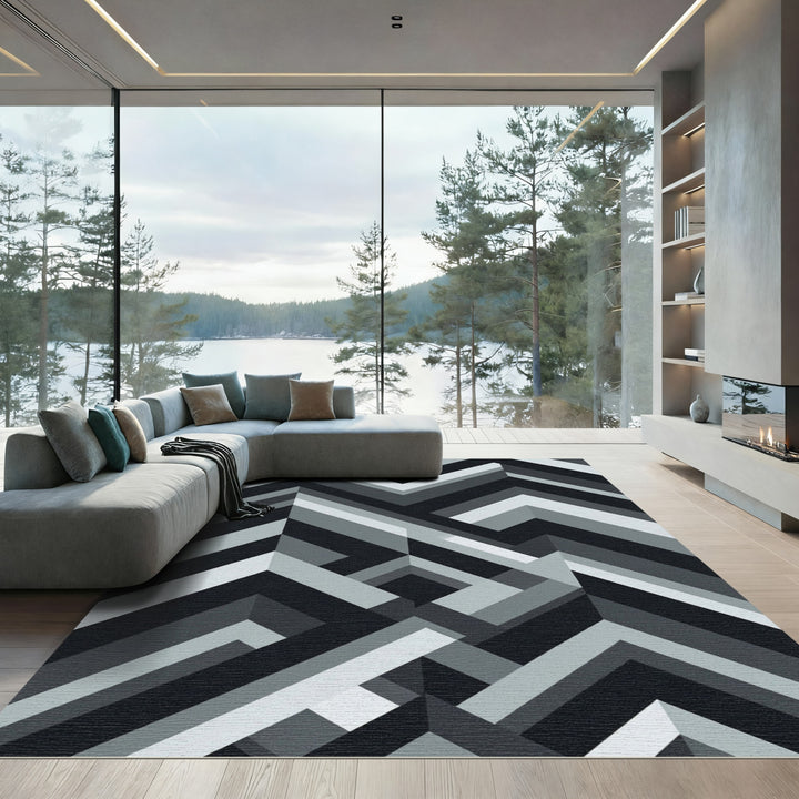 Abstract Geometric Chevron Rug