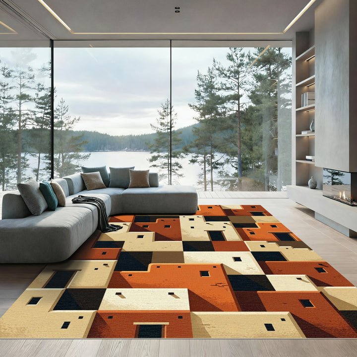Terracotta Adobe Architecture Rug