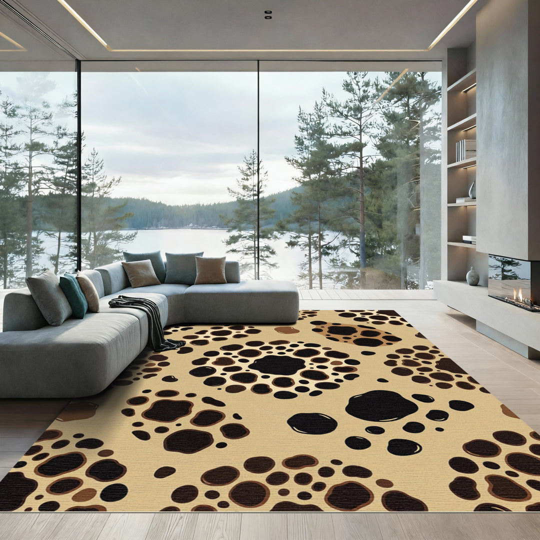 Golden Dalmatian Spot Area Rug